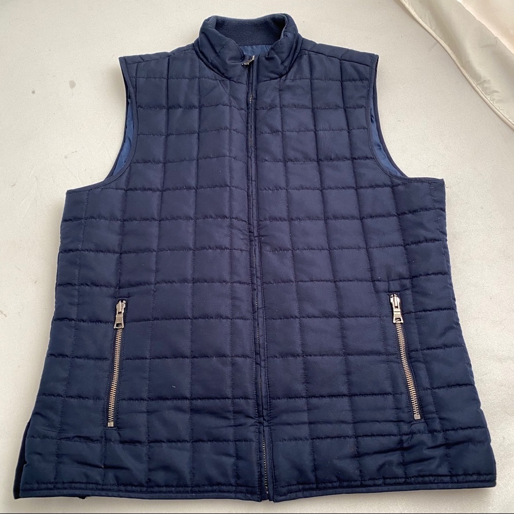 Banana Republic navy blue quilted full zip vest